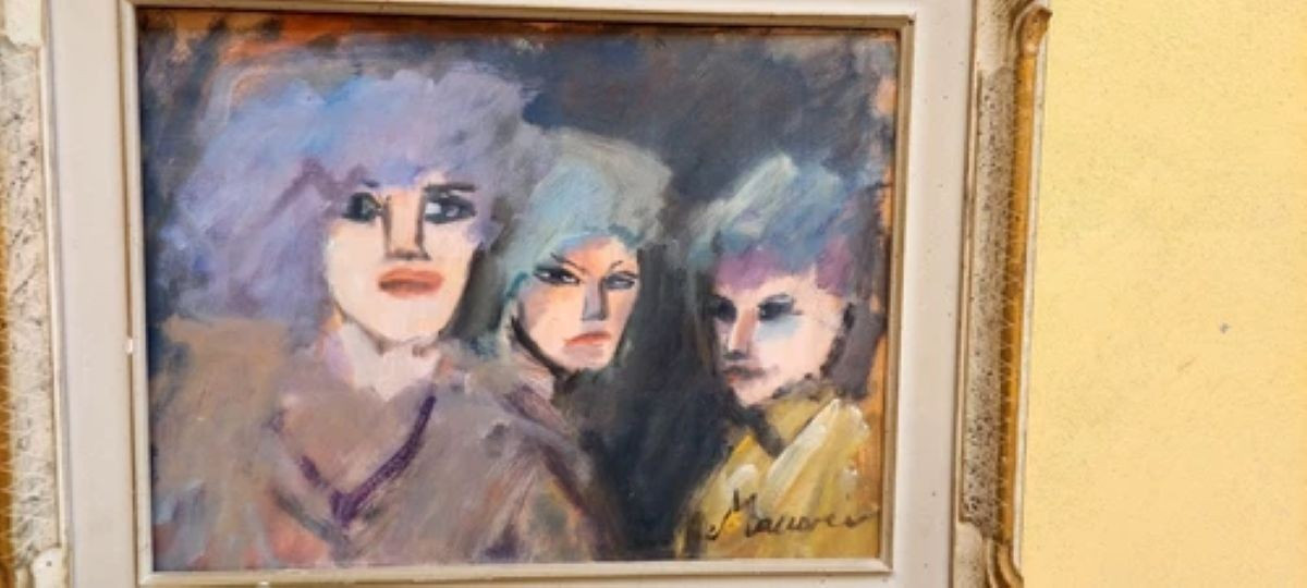 Mino Maccari Oil On Cardboard 30x40 Three Female Figures-photo-4