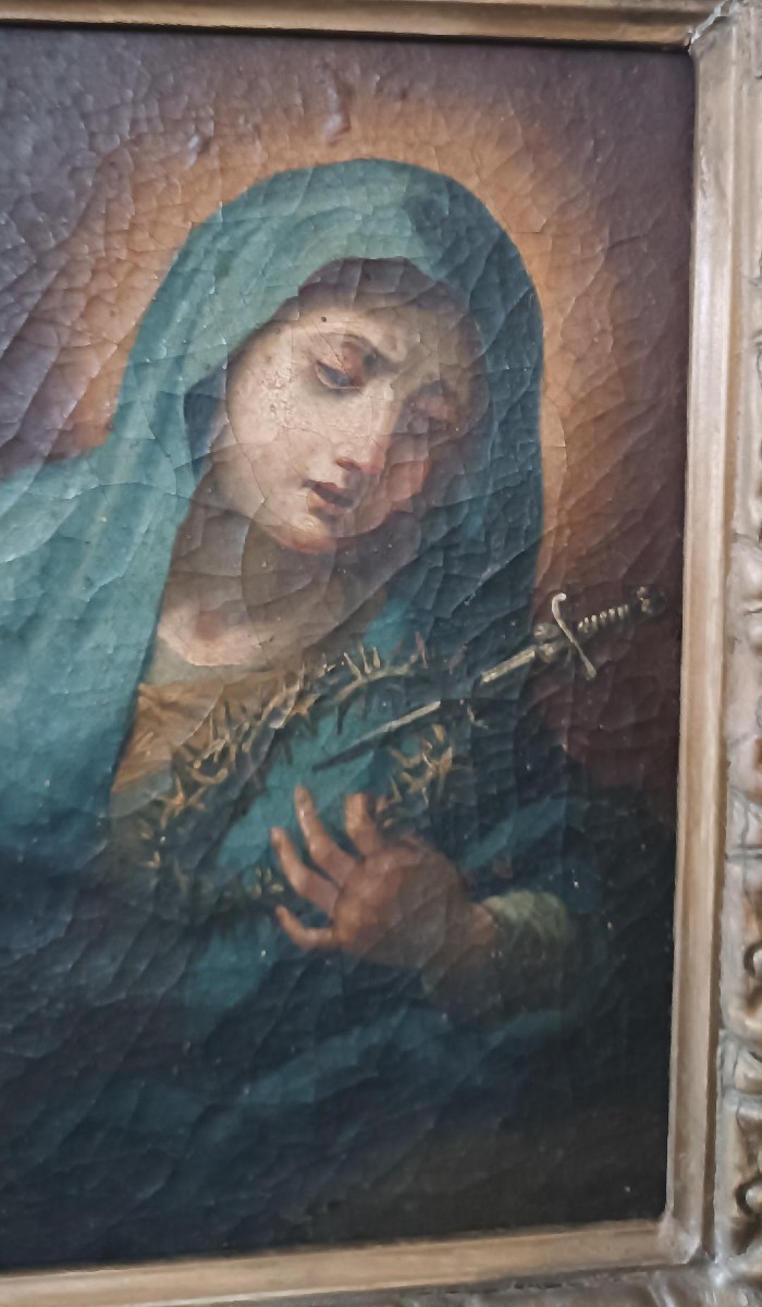 Antique Oil Painting On Canvas, -photo-4