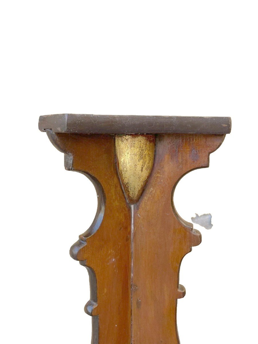 A Fine Pair Of Candlesticks With Painted Wooden Bases And Tripods, Dating From The Late 18th Century To The Early 19th Century-photo-6