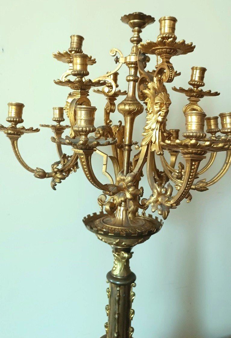 Grand Bougeoir En Bronze Doré Au Mercure, Seconde Moitié Du XIXe Siècle-photo-3