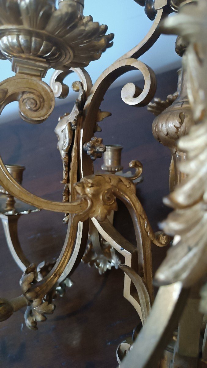 Grand Bougeoir En Bronze Doré Au Mercure, Seconde Moitié Du XIXe Siècle-photo-2