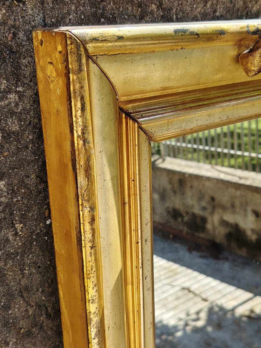 Grand miroir/ cadresb en bois du 19ème siècle, doré  -photo-2