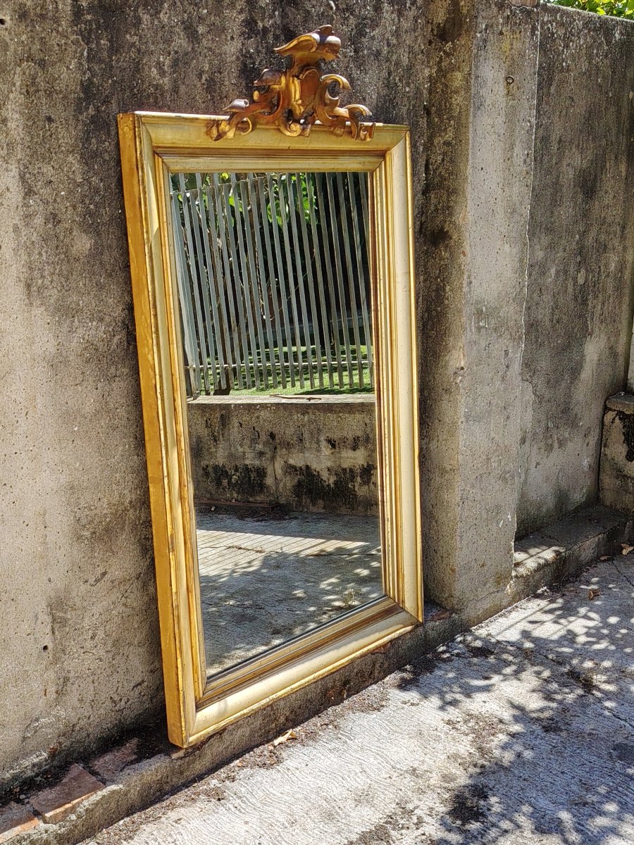 Grand miroir/ cadresb en bois du 19ème siècle, doré  -photo-3