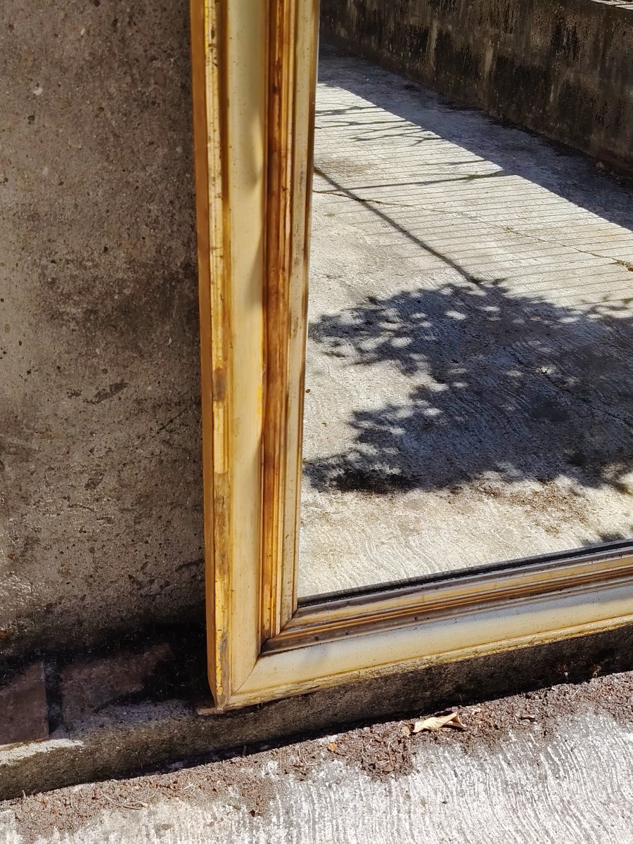 Grand miroir/ cadresb en bois du 19ème siècle, doré  -photo-4