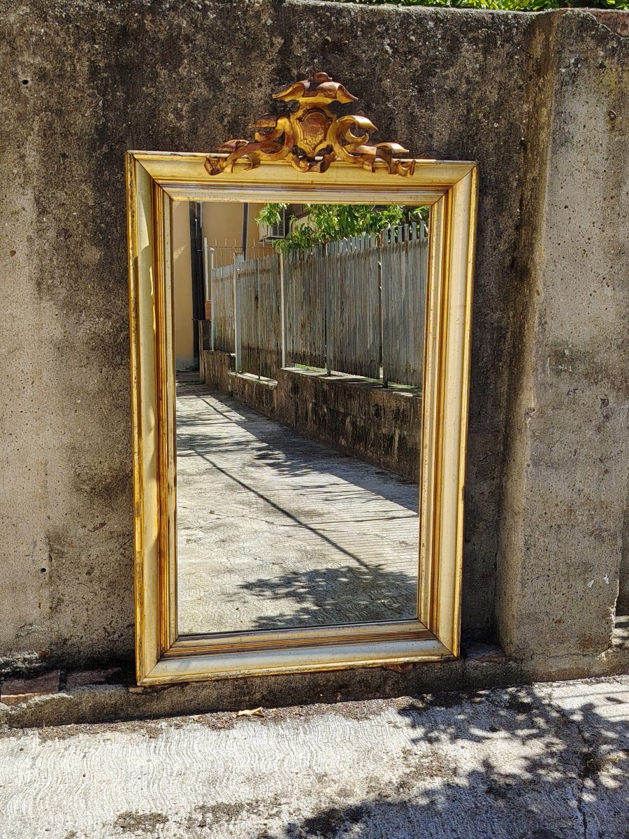Grand miroir/ cadresb en bois du 19ème siècle, doré  -photo-5
