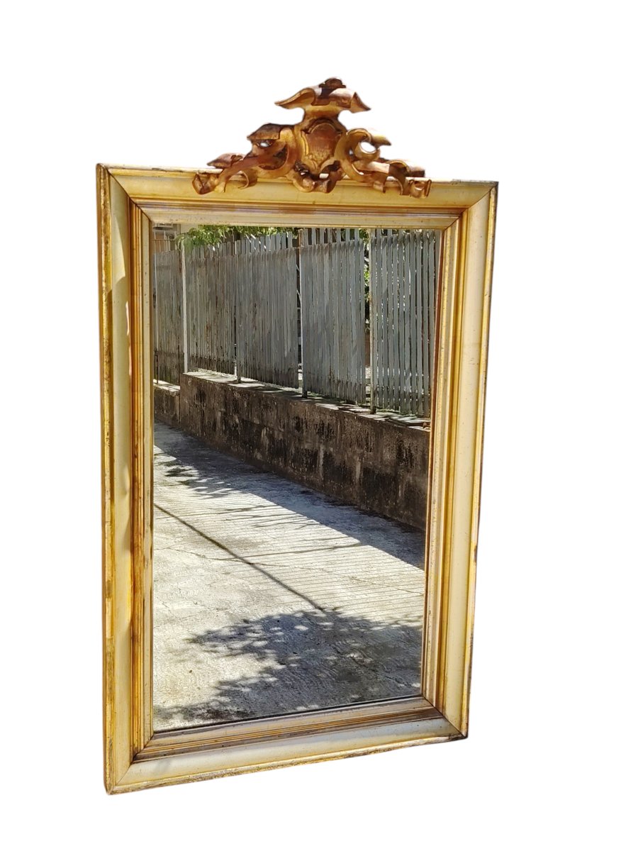 Grand miroir/ cadresb en bois du 19ème siècle, doré  -photo-7