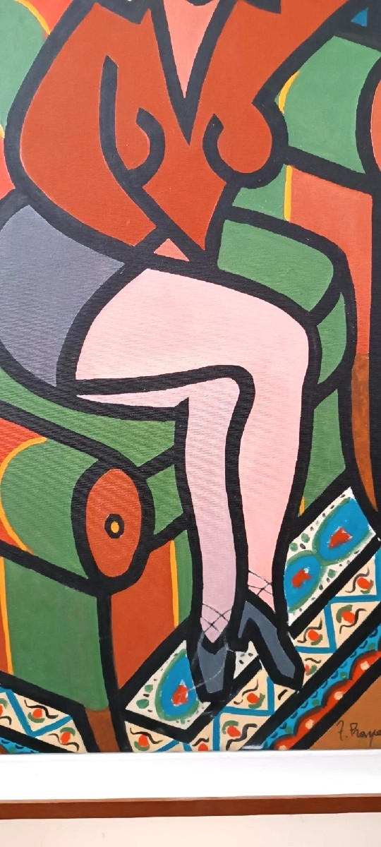 Peinture à l'huile sur toile Franco Prayer (1924) toile 80x60-photo-2