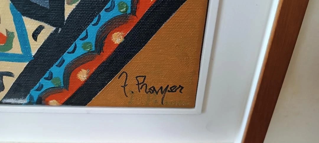 Peinture à l'huile sur toile Franco Prayer (1924) toile 80x60-photo-3
