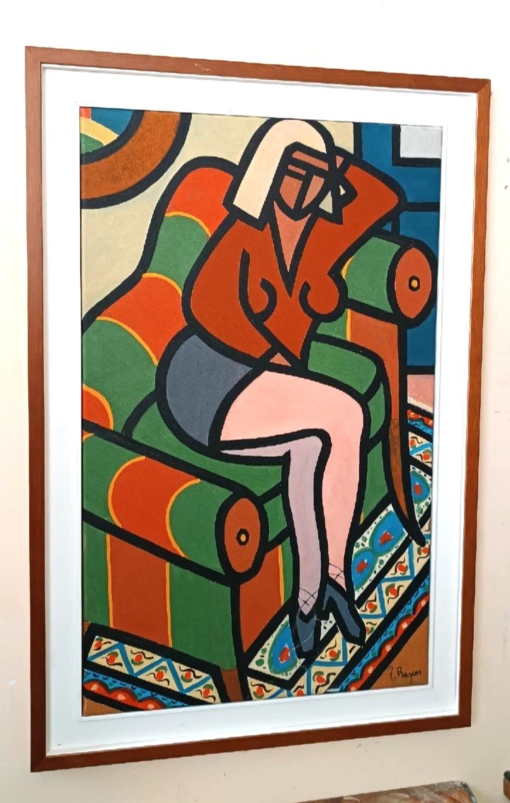 Peinture à l'huile sur toile Franco Prayer (1924) toile 80x60