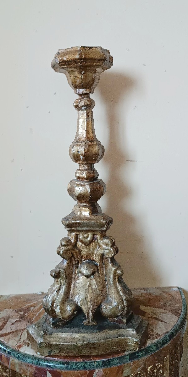 chandelier baroque ancien en bois-photo-2