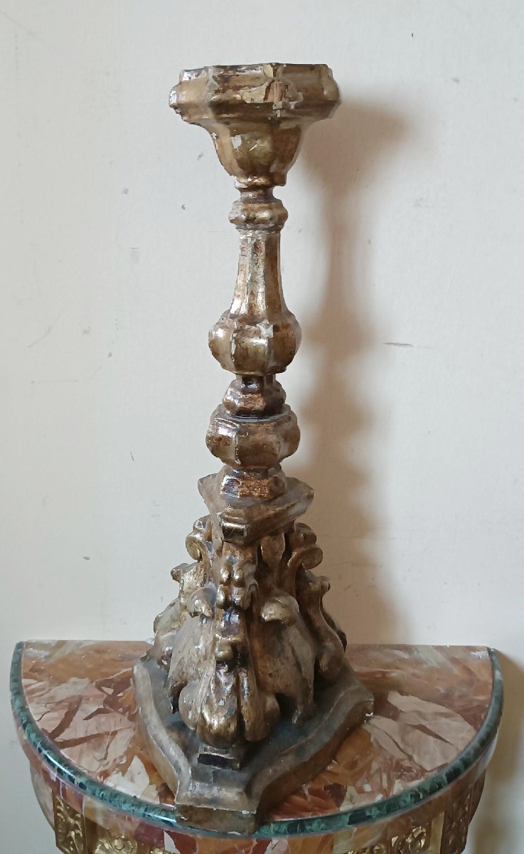 chandelier baroque ancien en bois-photo-3