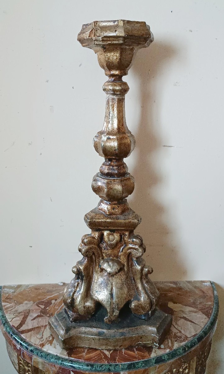 chandelier baroque ancien en bois-photo-4