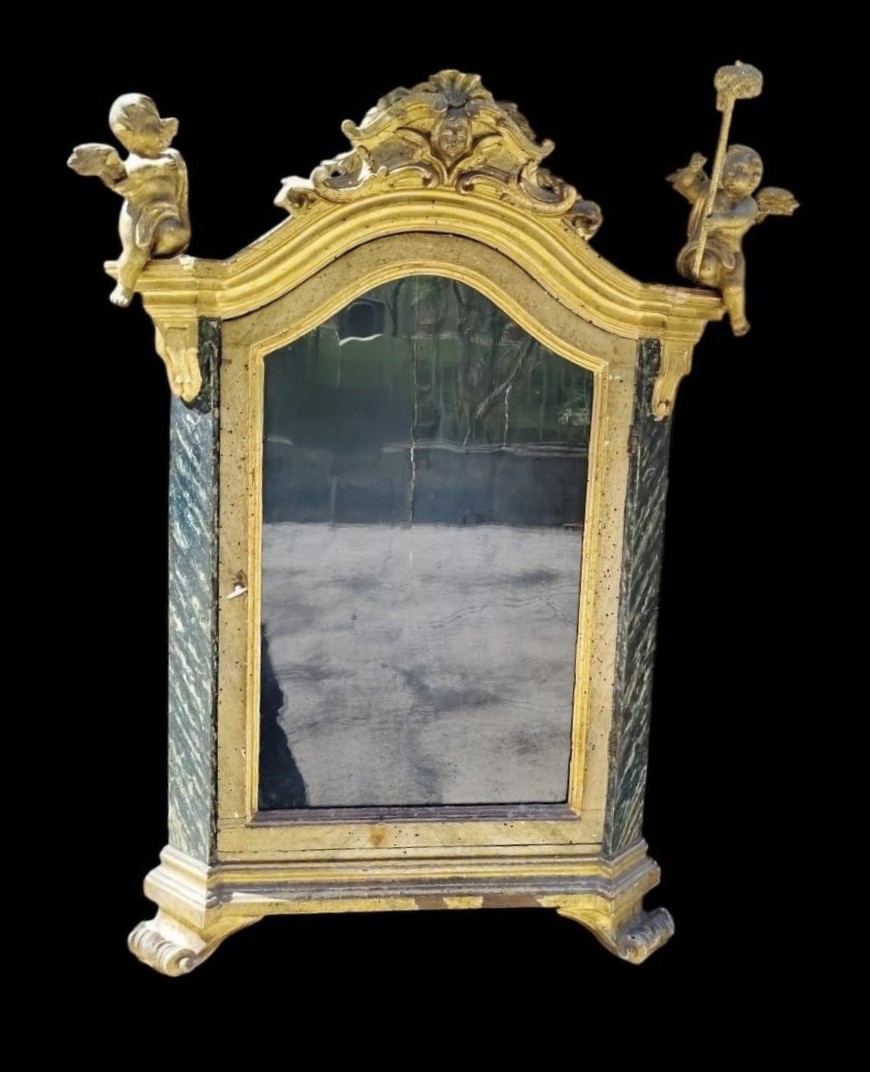 Vitrine ancienne de l'époque baroque en Toscane, fin du XVIIe siècle-photo-2