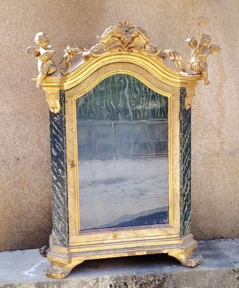 Vitrine ancienne de l'époque baroque en Toscane, fin du XVIIe siècle-photo-3