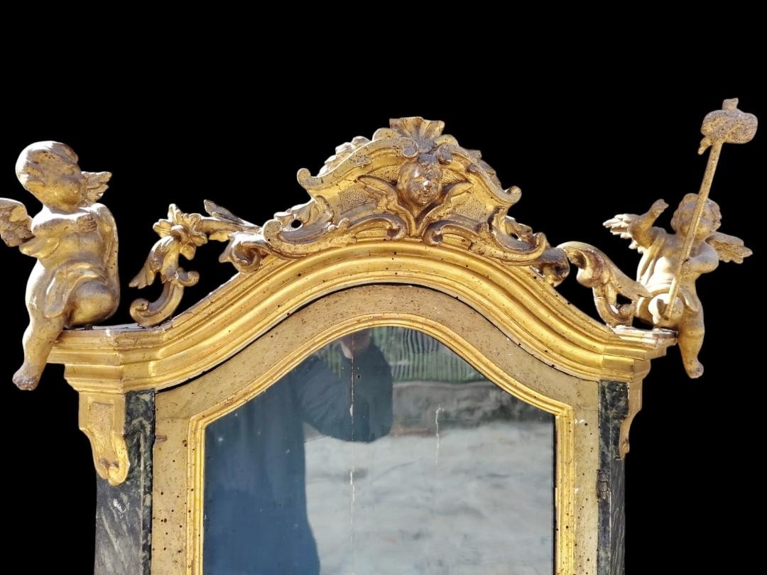 Vitrine ancienne de l'époque baroque en Toscane, fin du XVIIe siècle-photo-4