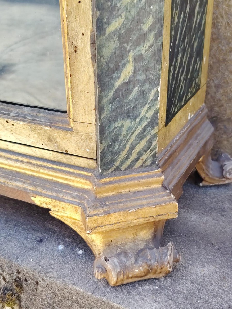 Vitrine ancienne de l'époque baroque en Toscane, fin du XVIIe siècle-photo-6