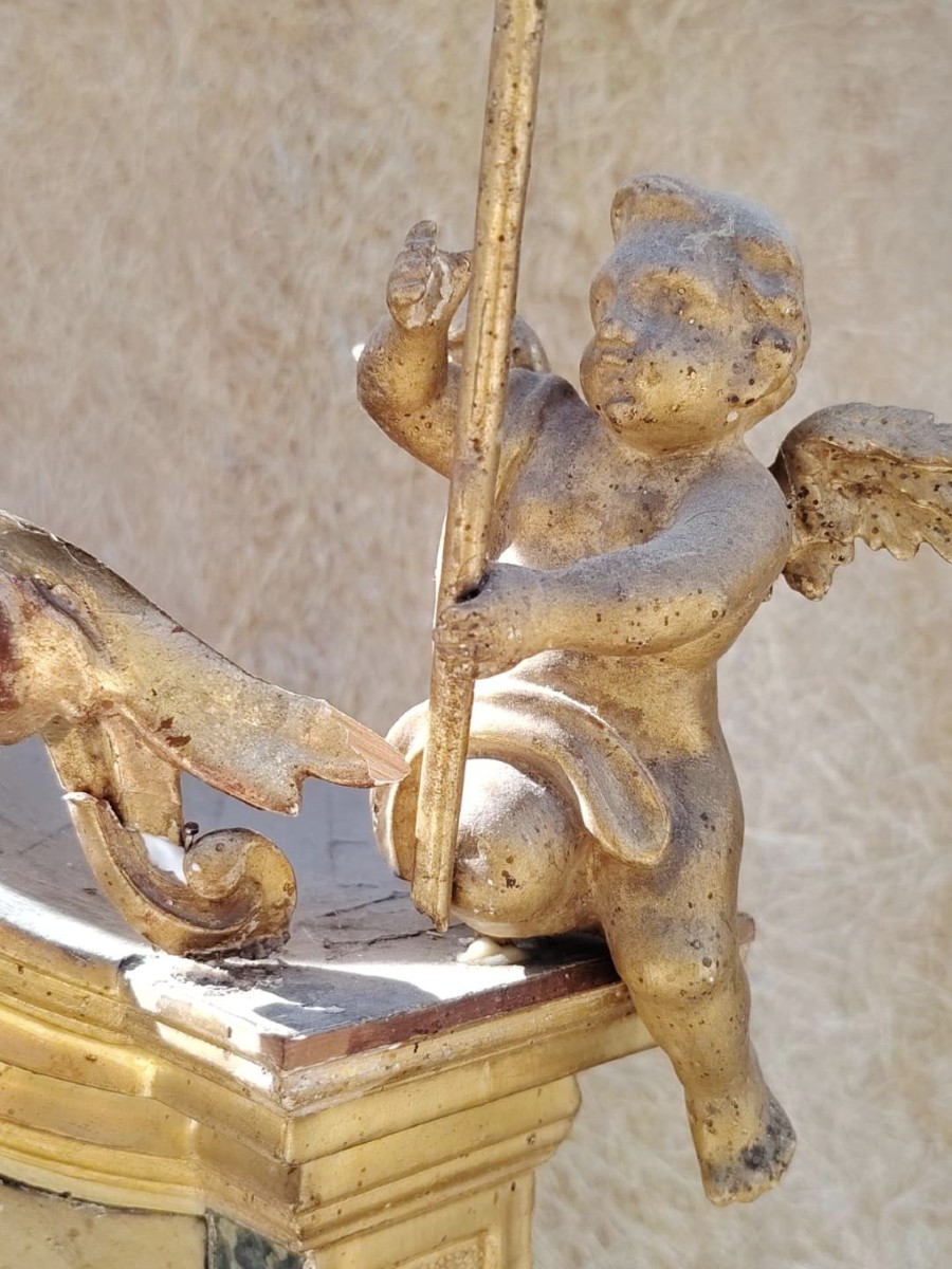 Vitrine ancienne de l'époque baroque en Toscane, fin du XVIIe siècle-photo-7