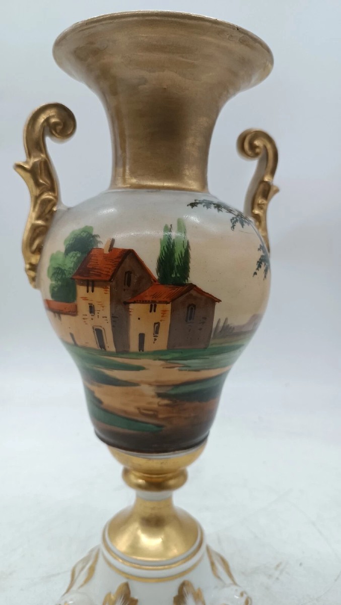 Mid-19th-century Louis Philippe Porcelain Vase, Old Paris-photo-3