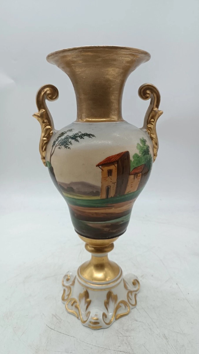 Mid-19th-century Louis Philippe Porcelain Vase, Old Paris-photo-3