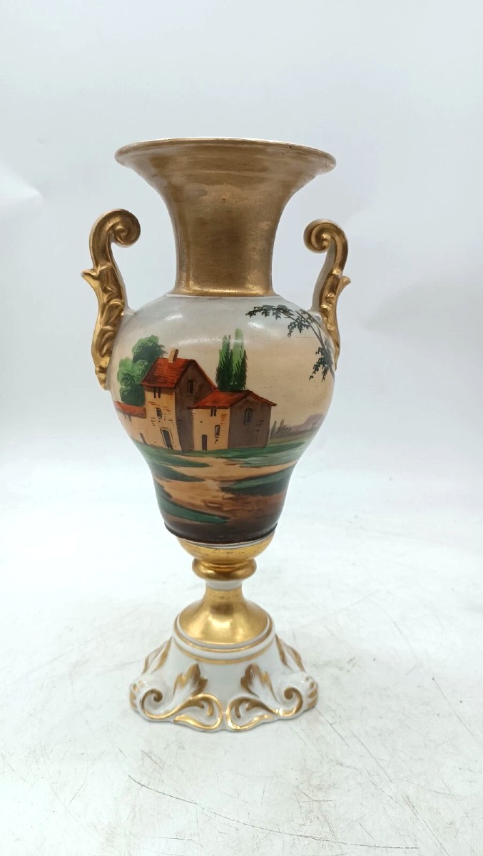 Mid-19th-century Louis Philippe Porcelain Vase, Old Paris