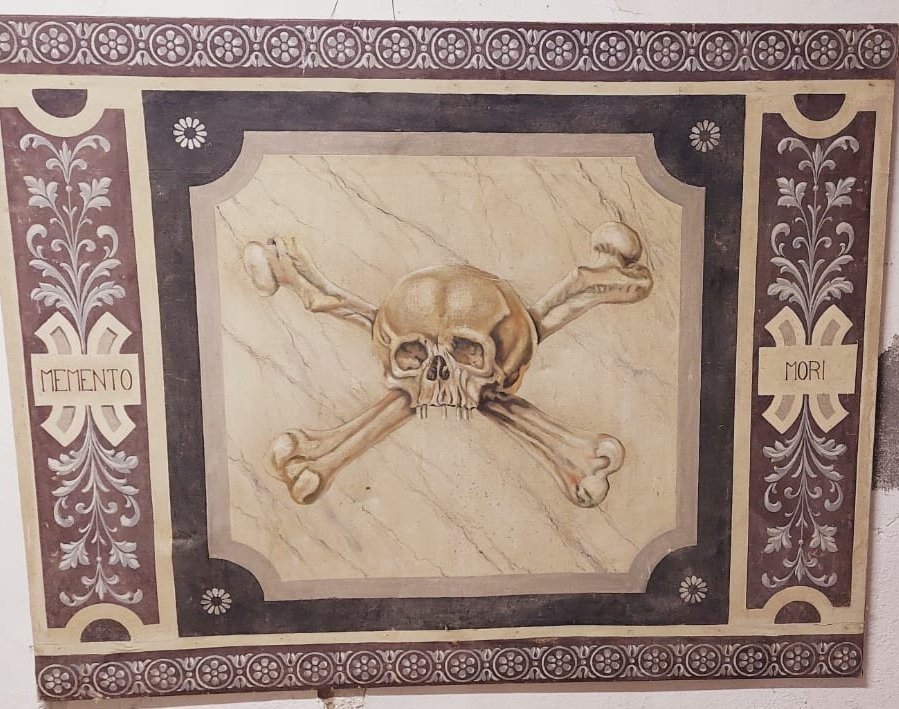 Large 18th-century Tempera Painting On Canvas, *memento Mori*-photo-4