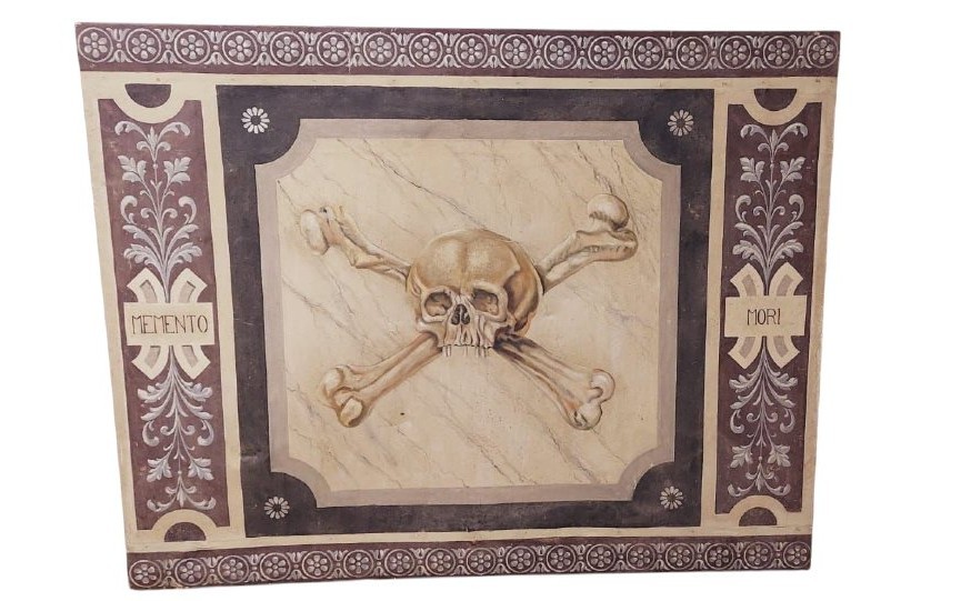 Large 18th-century Tempera Painting On Canvas, *memento Mori*