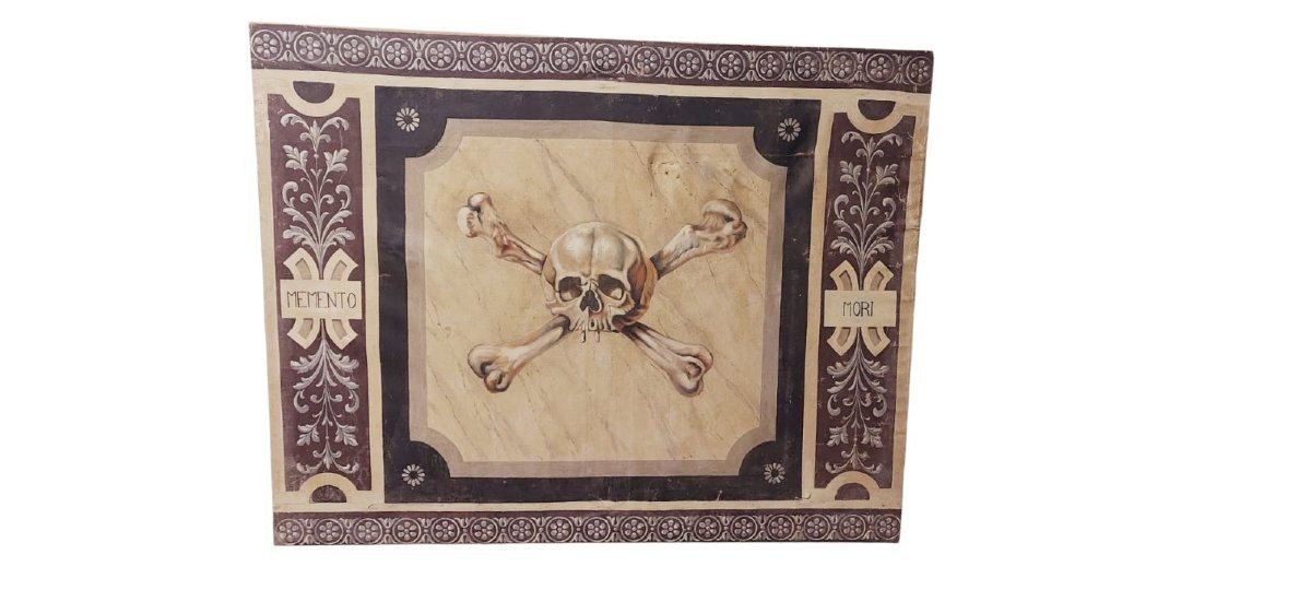 Memento Mori Large Tempera Painting On Canvas 18th Century. Italy 174 Cm-photo-2
