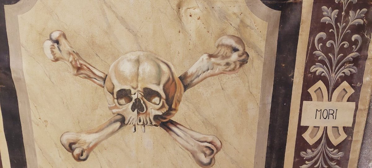 Memento Mori Large Tempera Painting On Canvas 18th Century. Italy 174 Cm-photo-3