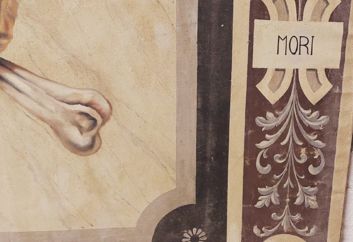 Memento Mori Large Tempera Painting On Canvas 18th Century. Italy 174 Cm-photo-5