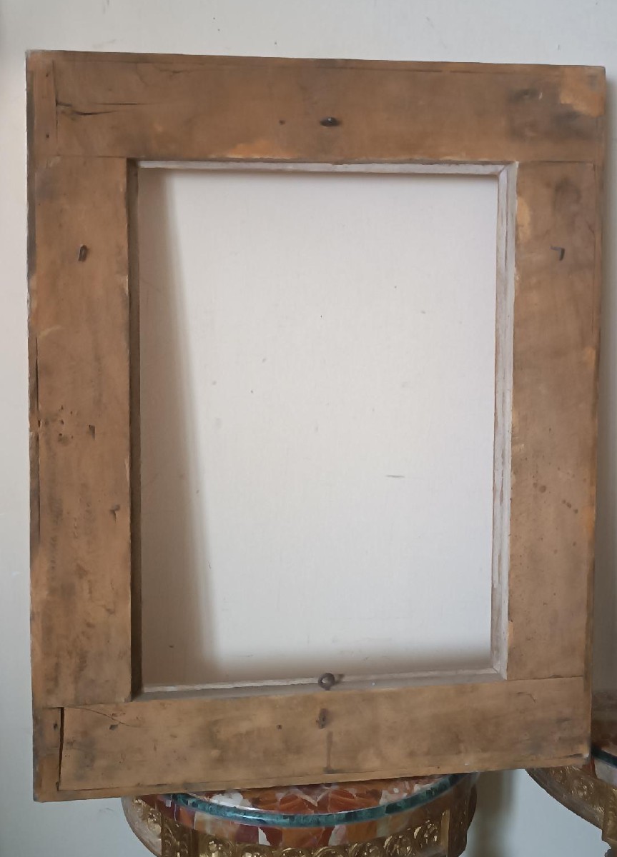 Antique Gilded Wooden Frame In The Renaissance Style 88x69,5 Cm-photo-4