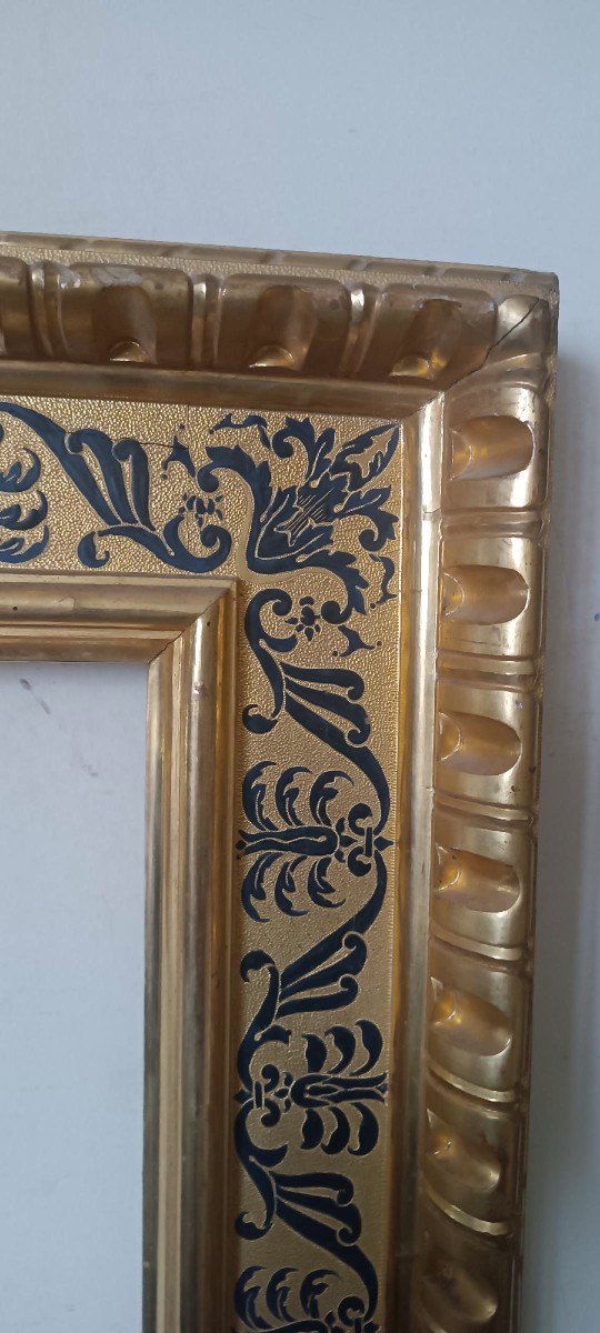 Antique Gilded Wooden Frame In The Renaissance Style 88x69,5 Cm-photo-3