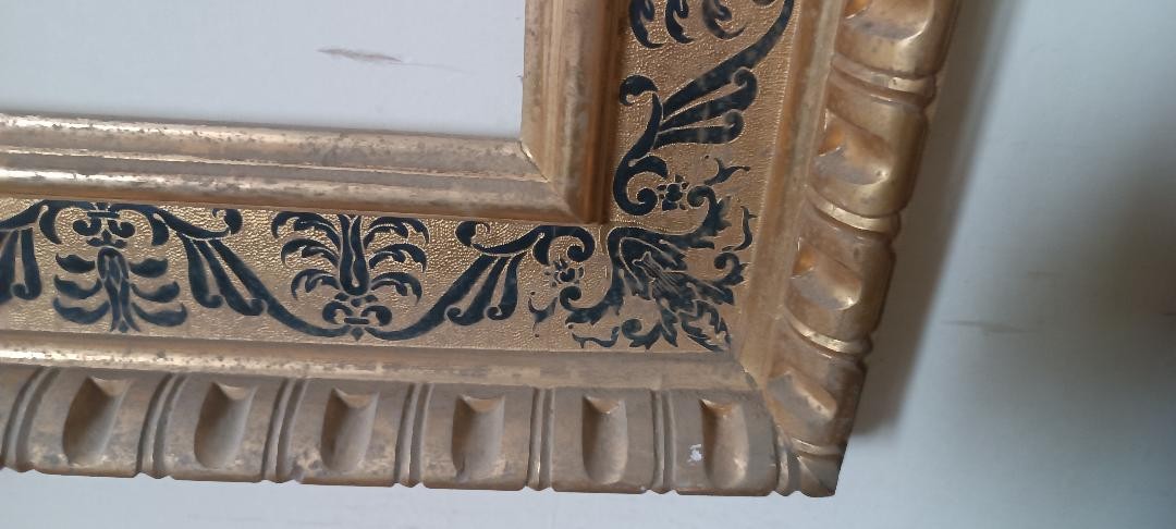 Antique Gilded Wooden Frame In The Renaissance Style 88x69,5 Cm-photo-4