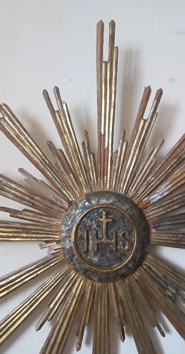 soleil en bois doré, XVIIIe siècle 85 cm-photo-2