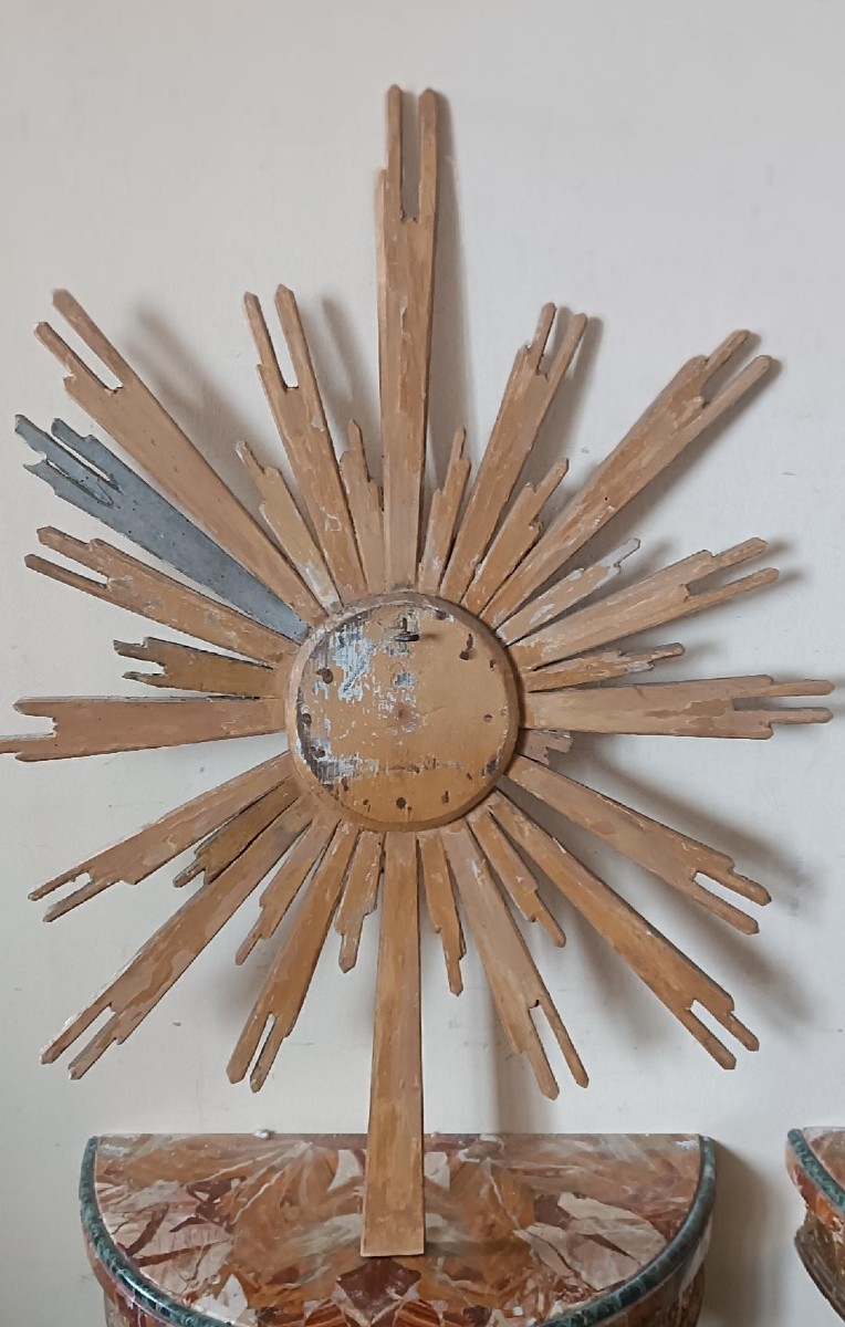 soleil en bois doré, XVIIIe siècle 85 cm-photo-3
