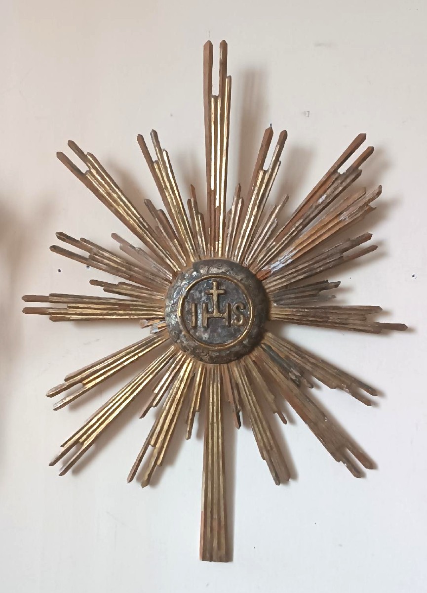 soleil en bois doré, XVIIIe siècle 85 cm
