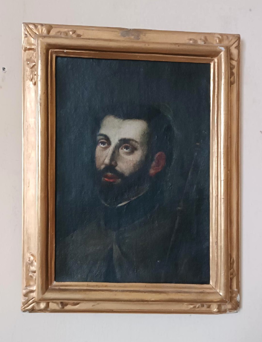 Tableau ancien de saint François-Xavier - école italienne, fin du XVIIe siècle-photo-2