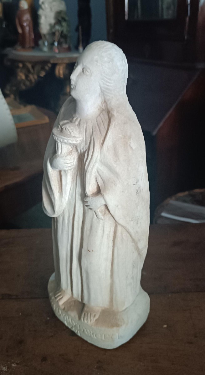 Ancient Marble Sculpture Depicting Saint Lucy-photo-3