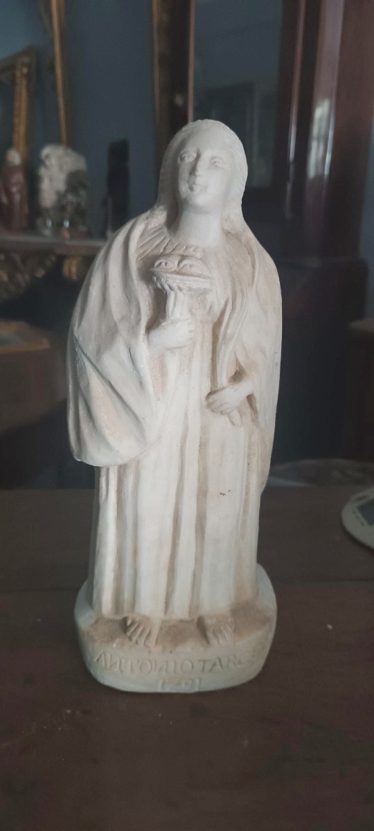 Ancient Marble Sculpture Depicting Saint Lucy-photo-4