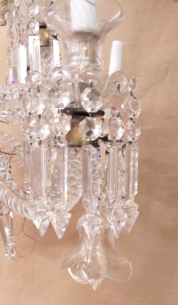 Large Crystal Chandelier From France, 1930s–1940s In The Baccarat Style-photo-1