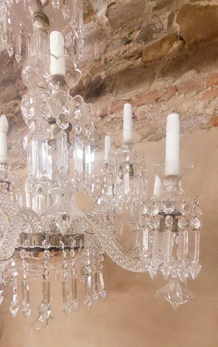 Large Crystal Chandelier From France, 1930s–1940s In The Baccarat Style-photo-4