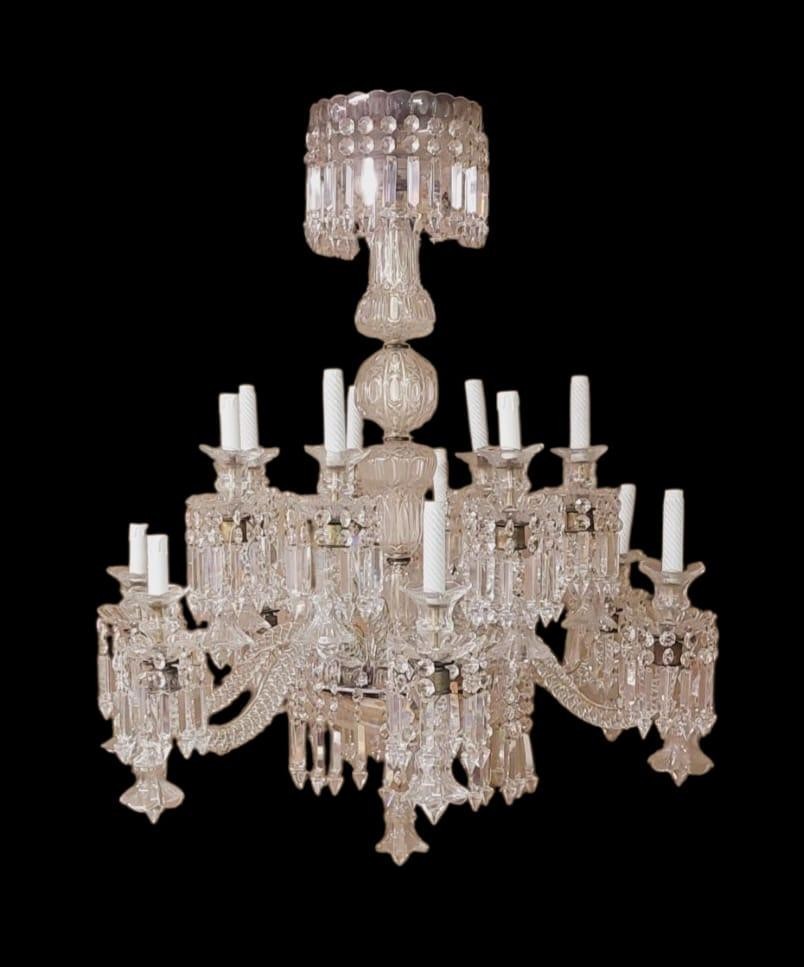Large Crystal Chandelier From France, 1930s–1940s In The Baccarat Style