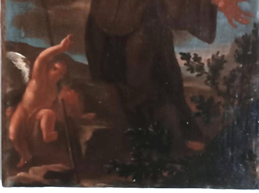 Antique Oil Painting On Canvas, Baroque Period, Depicting Saint Francis Of Paola-photo-2