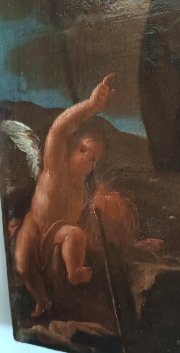 Antique Oil Painting On Canvas, Baroque Period, Depicting Saint Francis Of Paola-photo-5