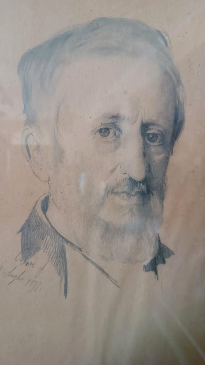 Dessin Au Crayon Sur Papier - Portrait De Cesare Altoviti - Antonio Ciseri 1871