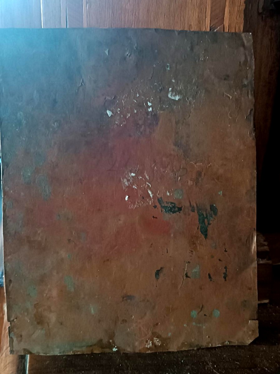 TABLEAU ANCIEN SUR CUIVRE DE SAINT JEAN INO, XVIIe siècle-photo-3