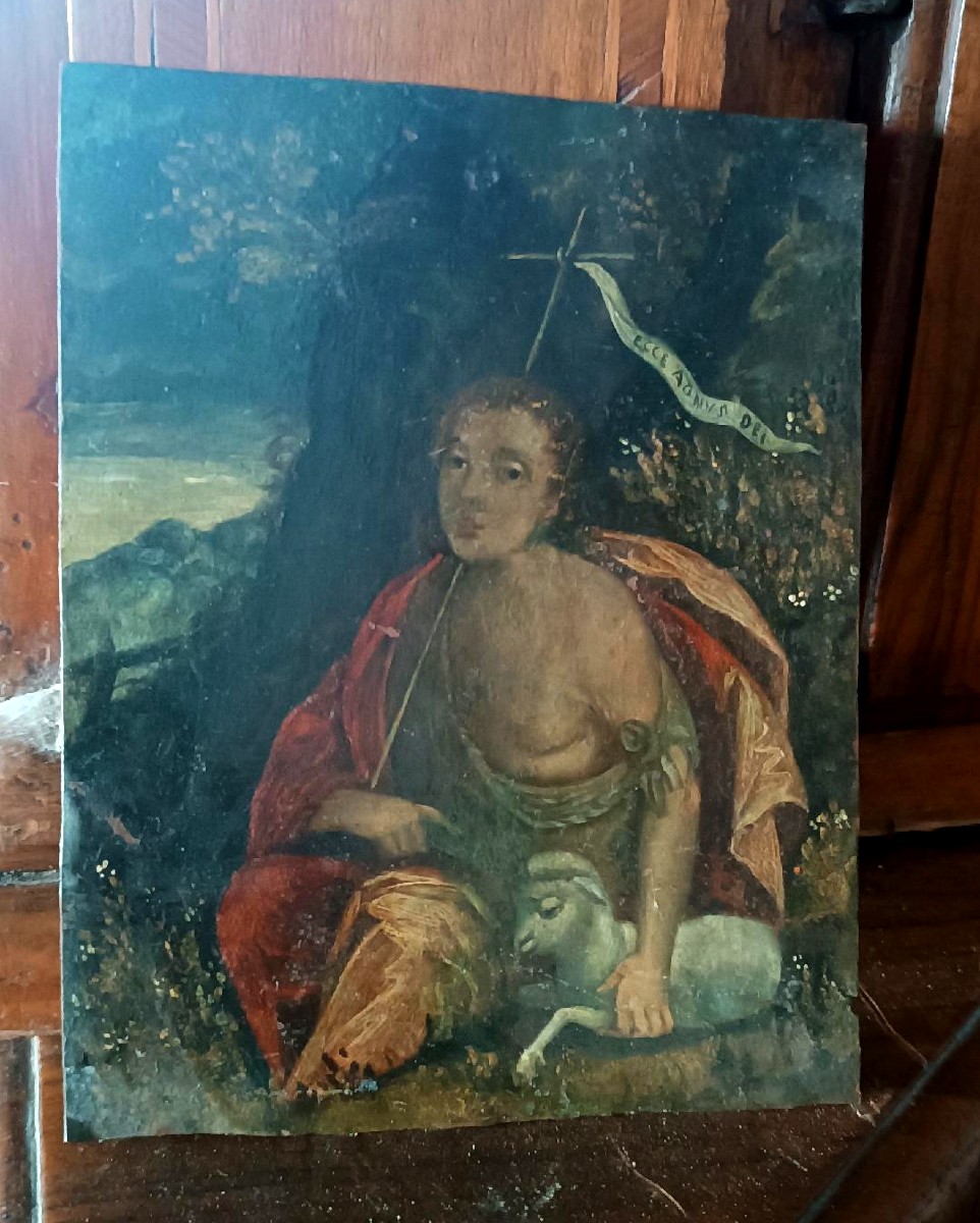 TABLEAU ANCIEN SUR CUIVRE DE SAINT JEAN INO, XVIIe siècle