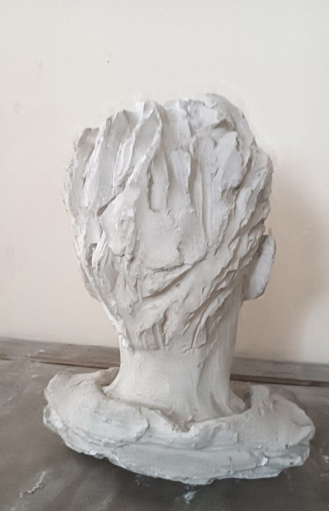 Sculpture Buste En Plâtre Signé A.novelli-photo-1