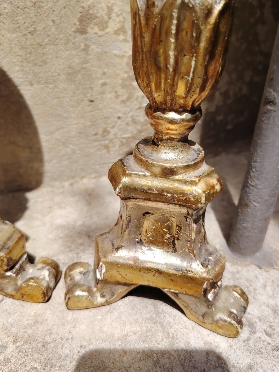 Pair Of Original Louis XVI Silver And Antique Mecca Candlesticks-photo-4