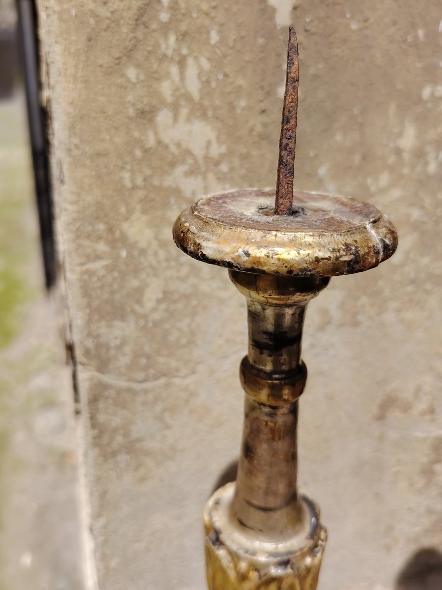 Pair Of Original Louis XVI Silver And Antique Mecca Candlesticks-photo-3
