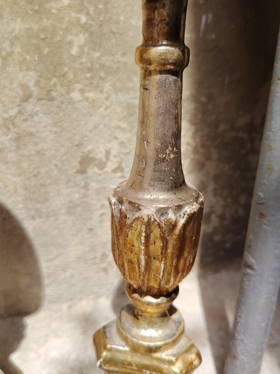 Pair Of Original Louis XVI Silver And Antique Mecca Candlesticks-photo-5